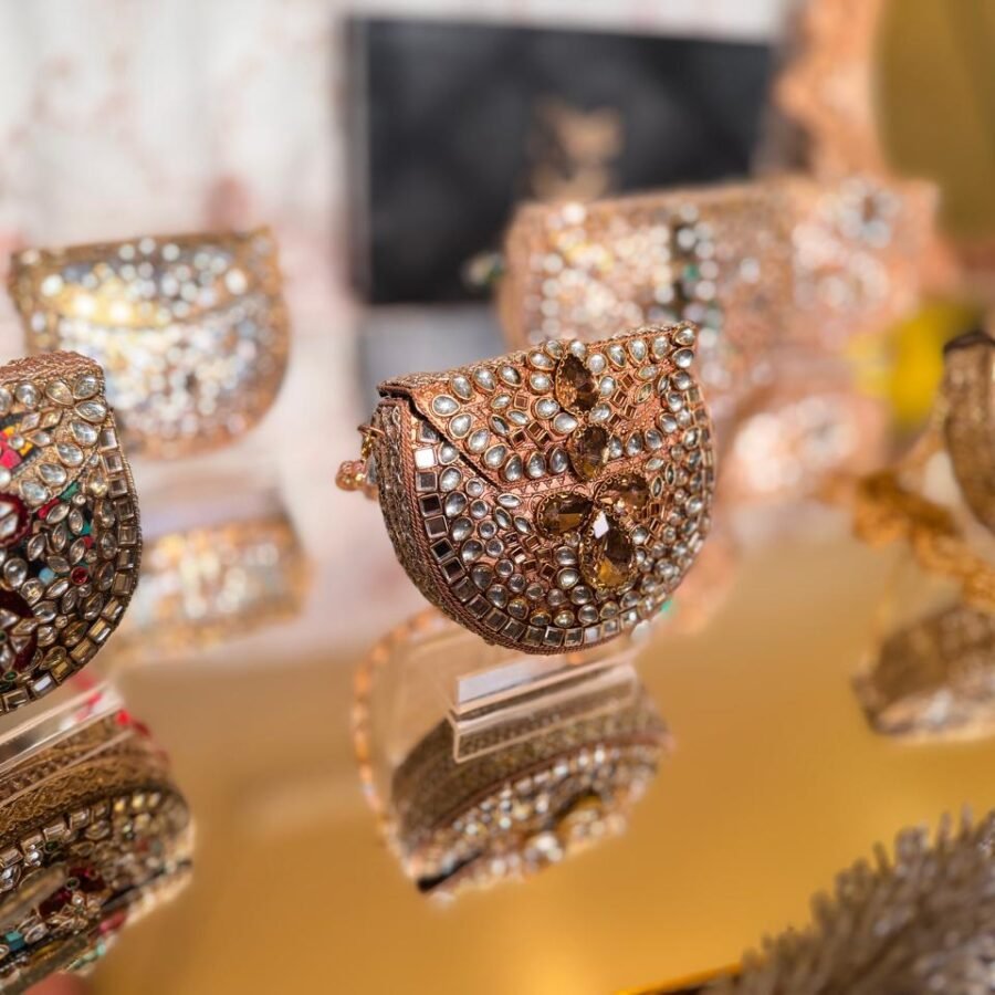Kundan gold mini Clutch
