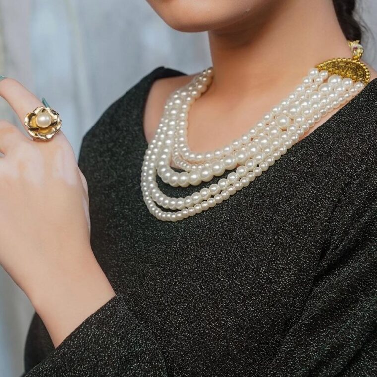 Signature 5-Layered Pearls Necklace - Image 2