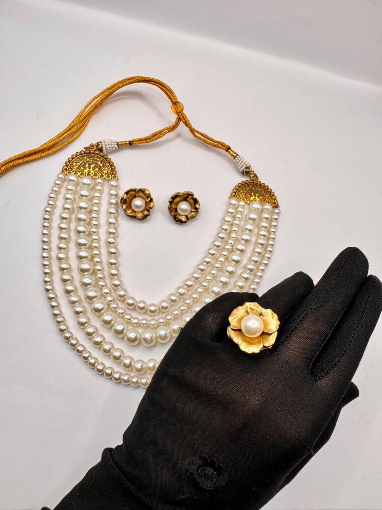 Signature 5-Layered Pearls Necklace - Image 2