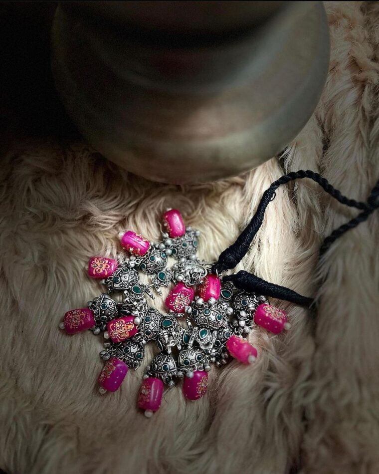 Multy Meenakari Necklace Set - Image 7