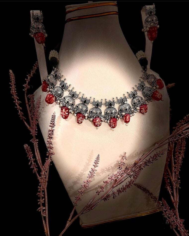 Multy Meenakari Necklace Set - Image 5