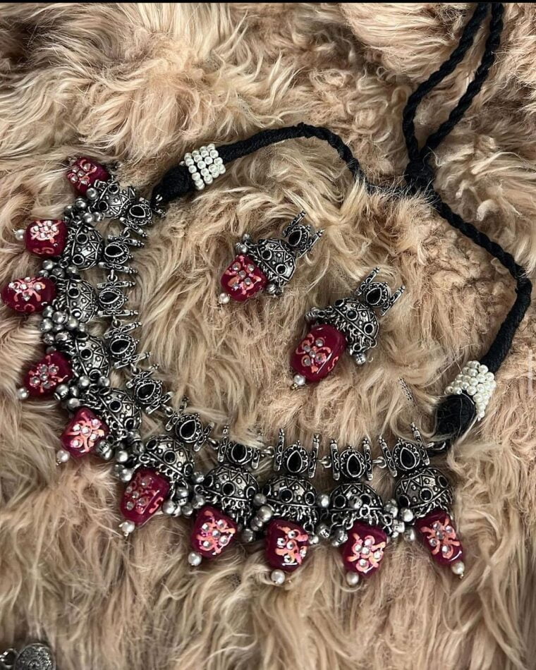 Multy Meenakari Necklace Set - Image 2