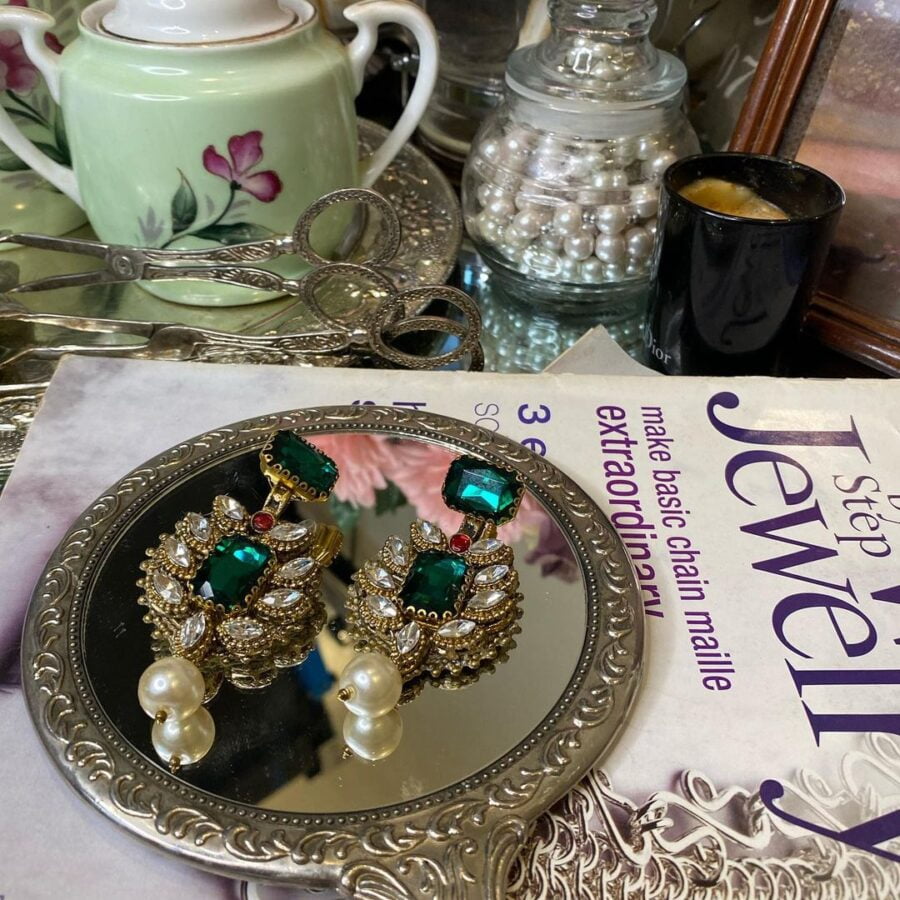 Emerald Statement Earrings