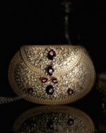 Hand Crafted kundan  and Gems Clutch - Image 2
