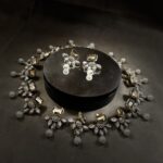 Champagne pearl drop earrings