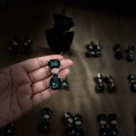 Emerald silver drop earring