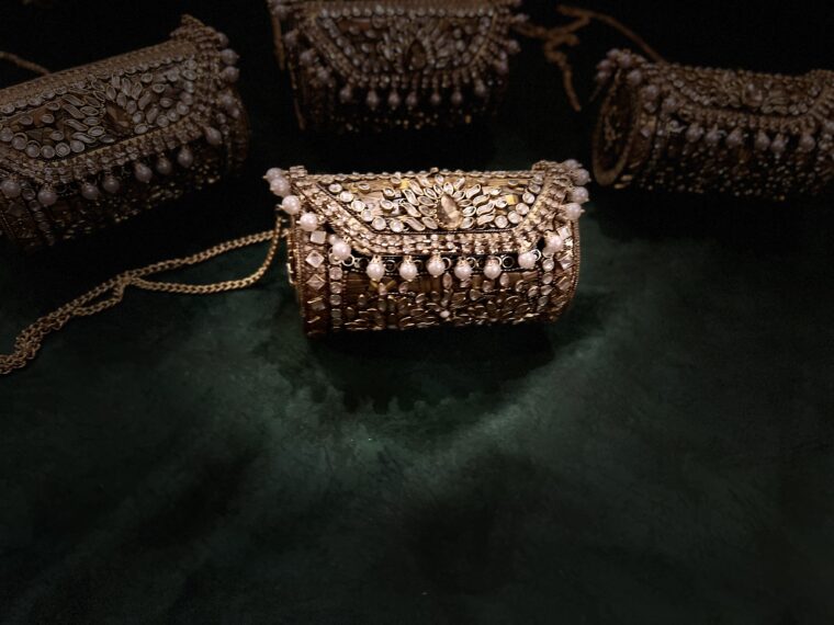 Champagne Dhol clutch - Image 1