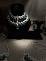 Silver and emarald bling set