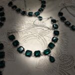 Emerald & Silver Long Necklace Set - Image 4
