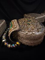 Heavy embellished silver bridal clutch - Image 11
