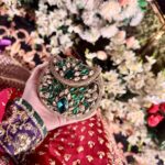 Gold and green clutch