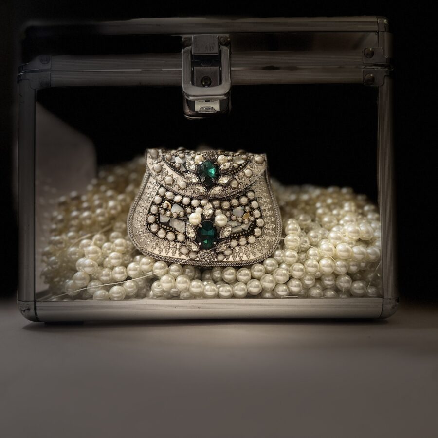 Silver Pearl Mini Clutch