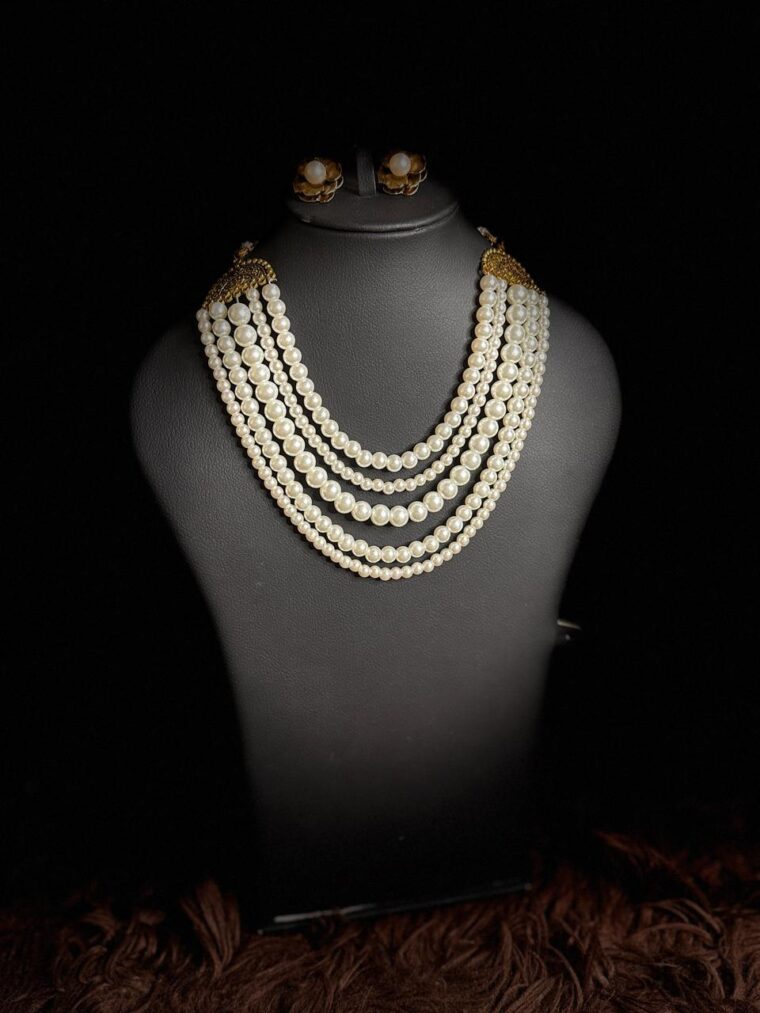 Signature 5-Layered Pearls Necklace - Image 3