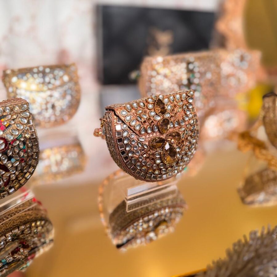 Kundan gold mini Clutch
