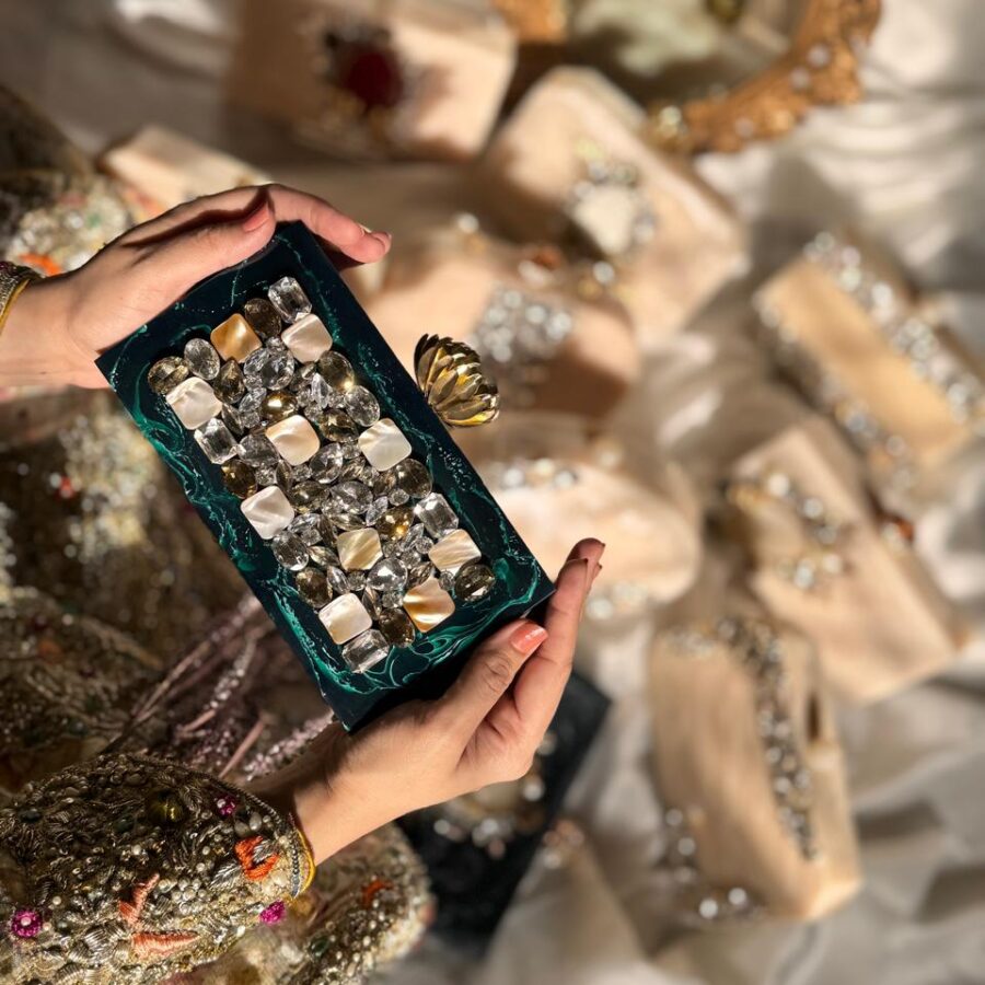 Anaya gold pearl Clutches