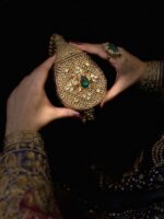 Gold Potly Clutch – Green & Red