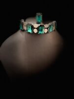Emerald and silver choker