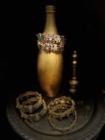 No-Ratan Kundan Ghunghroo Bangles - Image 6