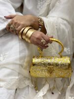 Bridal Gold tussle butterfly clutch